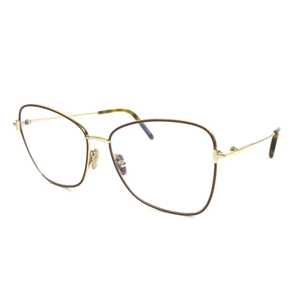 Tom Ford Eyeglasses Frames TF5906-B 046 Brown Gold Butterfly Wire Rim 55-15-140